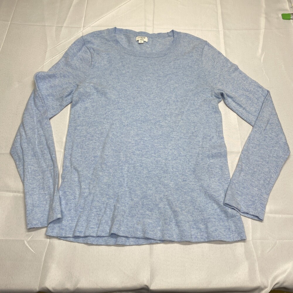 J. Crew Teddie Light Blue Long Sleeve Crewneck Sweater Size Large!